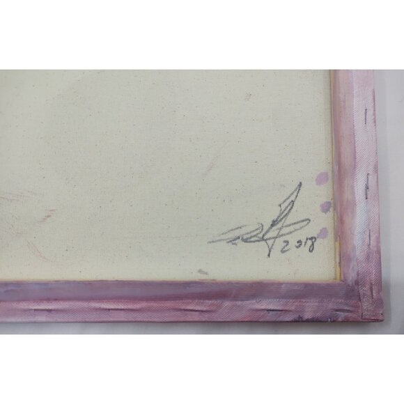 Chalk Master Dave Original Acrylic Painting on Canvas Signed Artwork - Picture 4 of 6